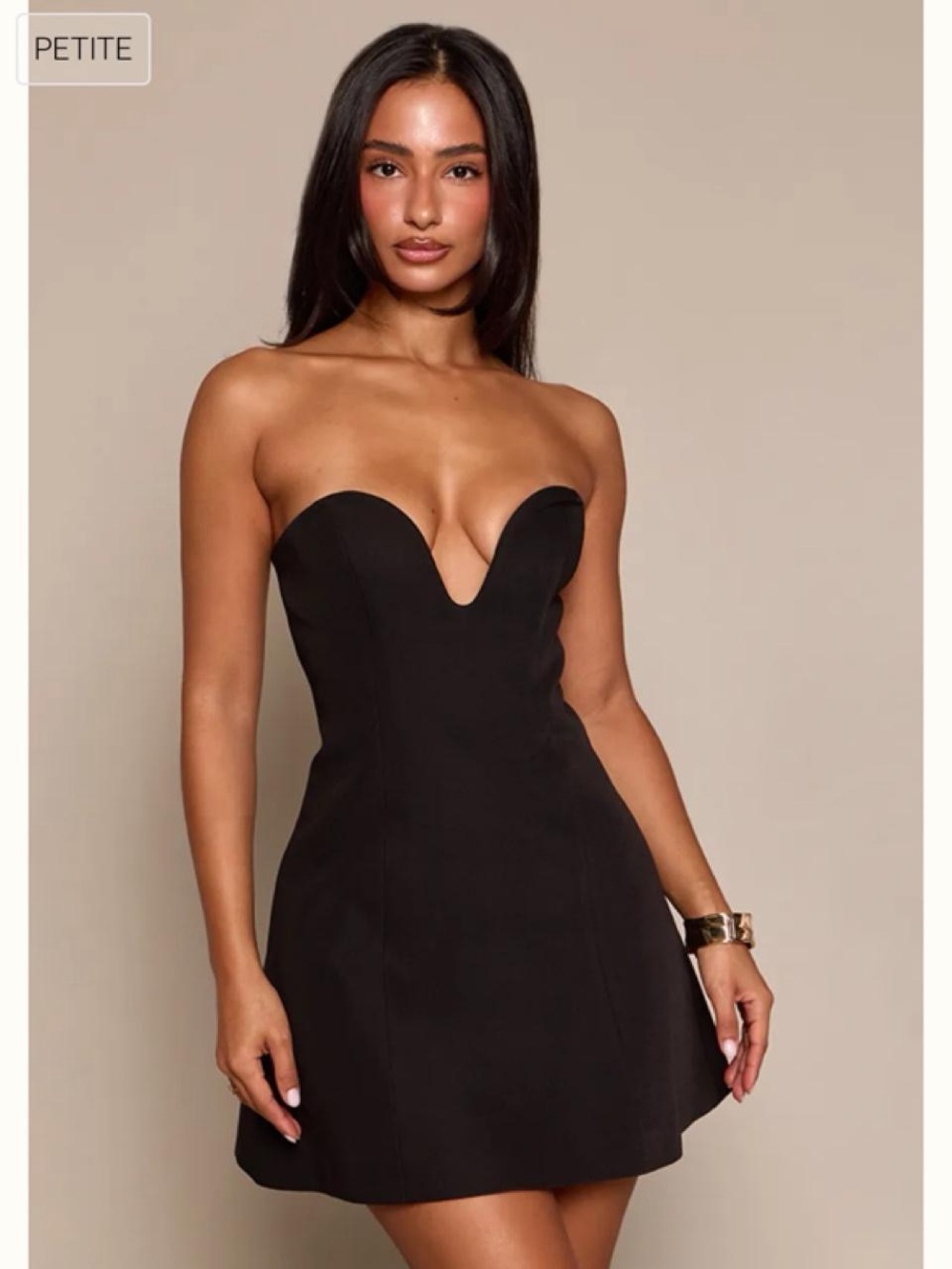 PrettyLittleThing Black Strapless Sweetheart Mini Dress
